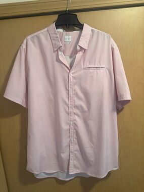 JB holt Men's Short Sleeve Button-Down Shirt in Light Pink